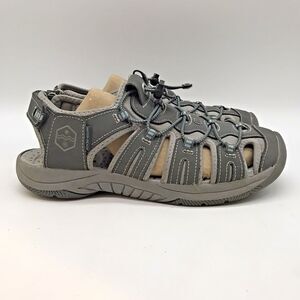 Khombu Crystal Grey River Hiker Sandals Women's 7.5M Water Ready Sport Shoes